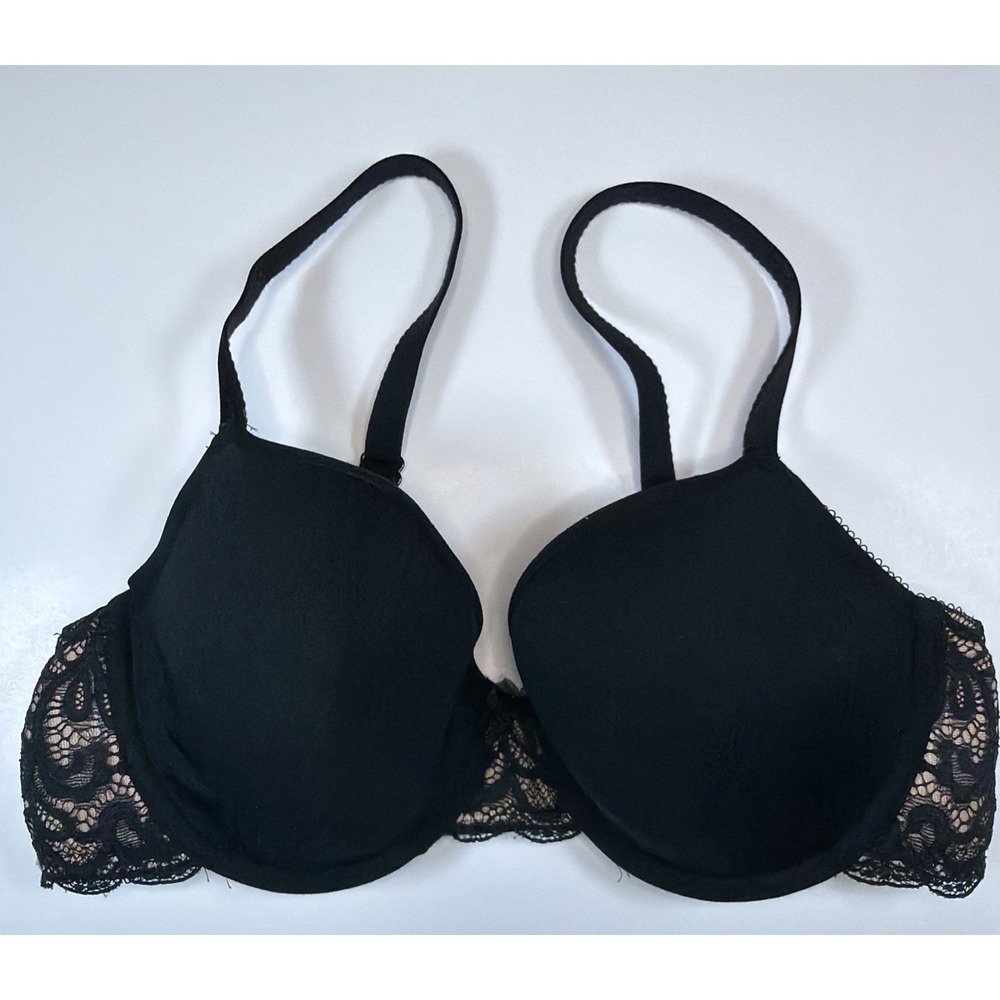 Wacoal Bra Size 34B All Dressed Up Contour Underwire Seamless Bra Black 853166